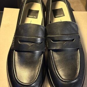 Dolce Vita Black Leather Loafers Slip-On(115)